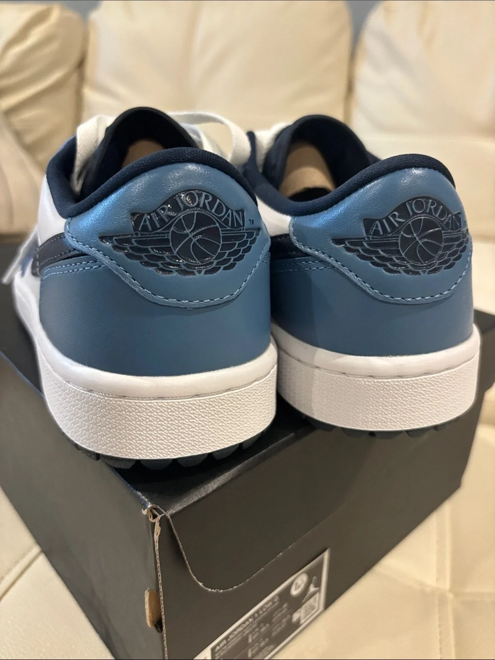 Jordan Men's Low-Top Sneakers - White & Blue